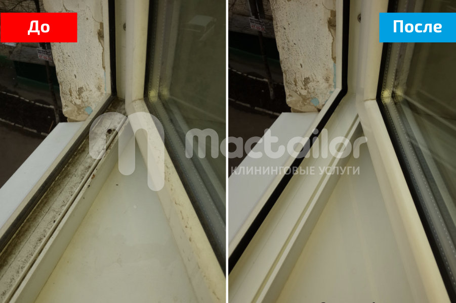 Окна до и после мытья парогенератором